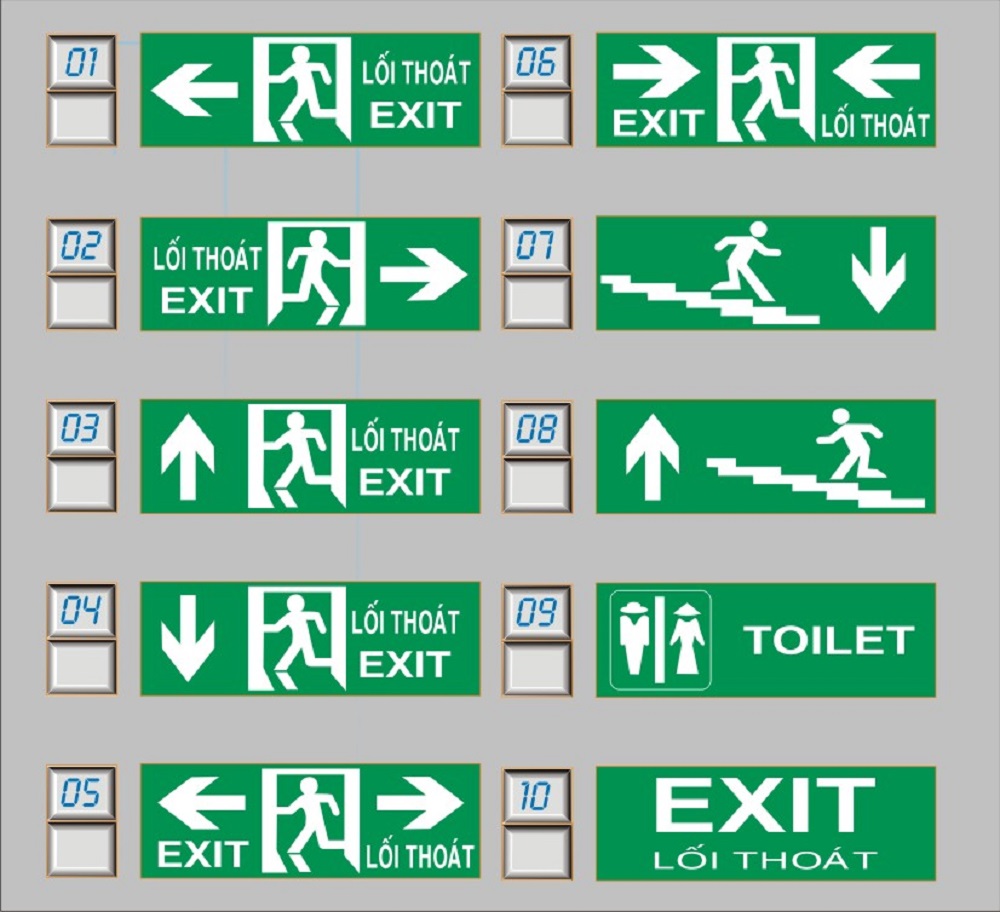 Các loại đèn Exit đèn khẩn cấp