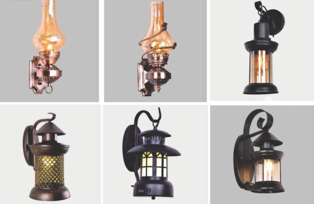 Một số loại đèn vách cổ điển phổ biến.