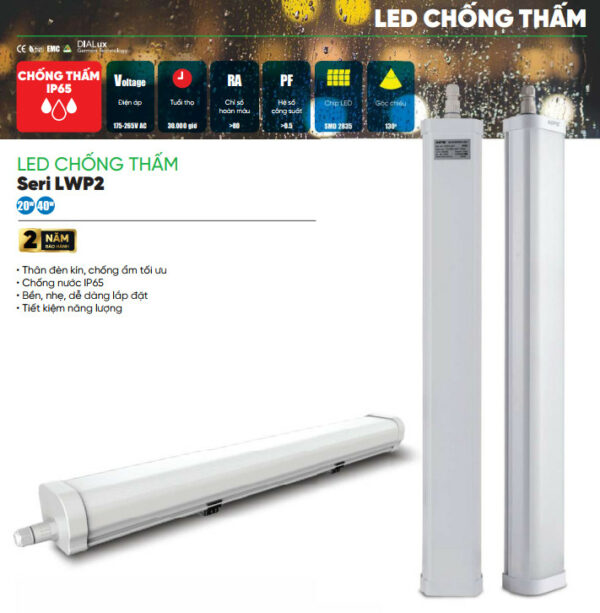 Đèn Led Chống Thấm MPE 40W LWP2-40T